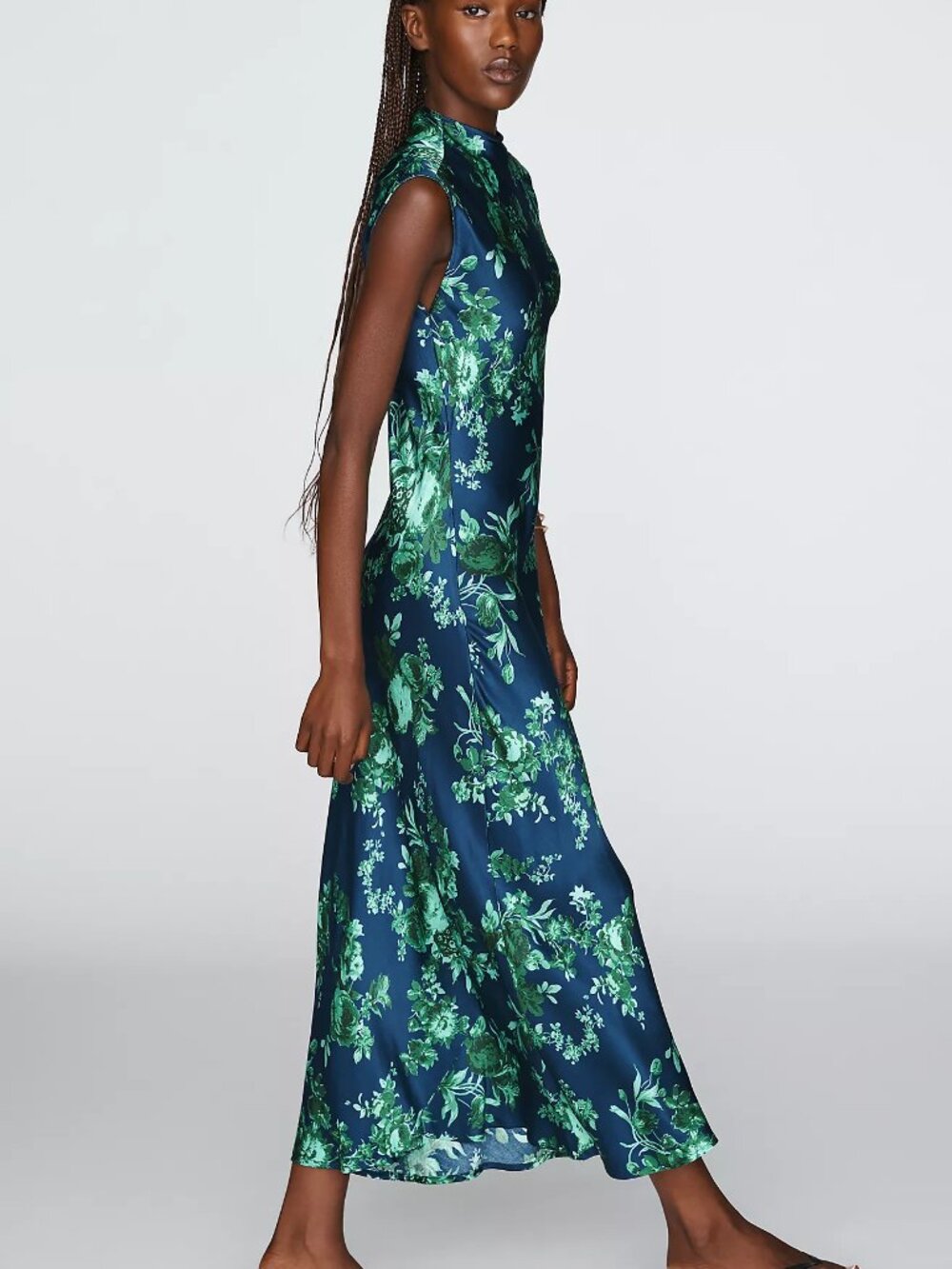 Anthropologie NWT Small Maeve Charlette Mock-Neck Midi Slip Dress Maeve - Picture 3 of 4